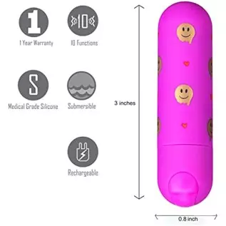 GIGGLY 10-Function Rechargeable Bullet Clitoral Vibrator Sex Toy