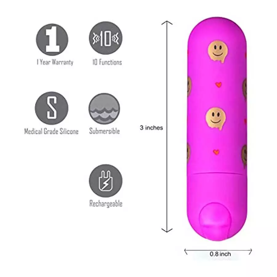 GIGGLY 10-Function Rechargeable Bullet Clitoral Vibrator Sex Toy