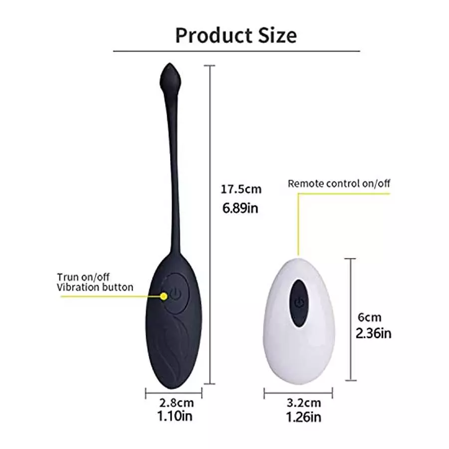 G-Spot Bullet Vibrator, Wireless Remote Control Vibrator 10 Vibration Modes Flexible Silicone Rechargeable Sex Toys - Black