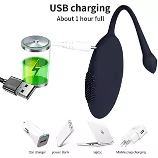 G-Spot Bullet Vibrator, Wireless Remote Control Vibrator 10 Vibration Modes Flexible Silicone Rechargeable Sex Toys - Black