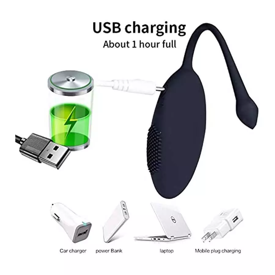 G-Spot Bullet Vibrator, Wireless Remote Control Vibrator 10 Vibration Modes Flexible Silicone Rechargeable Sex Toys - Black