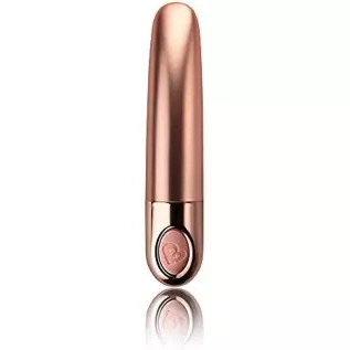 Ellipse Sensual Harmony Waterproof Silicone Bullet Vibrator Massager - Rose Gold