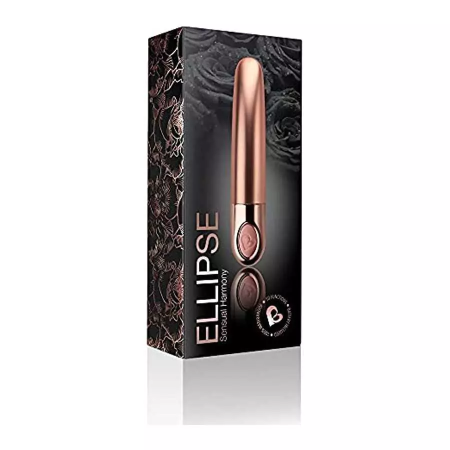 Ellipse Sensual Harmony Waterproof Silicone Bullet Vibrator Massager - Rose Gold