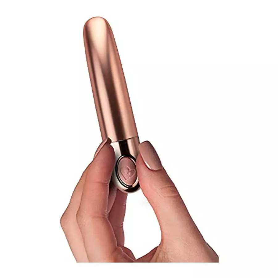 Ellipse Sensual Harmony Waterproof Silicone Bullet Vibrator Massager - Rose Gold