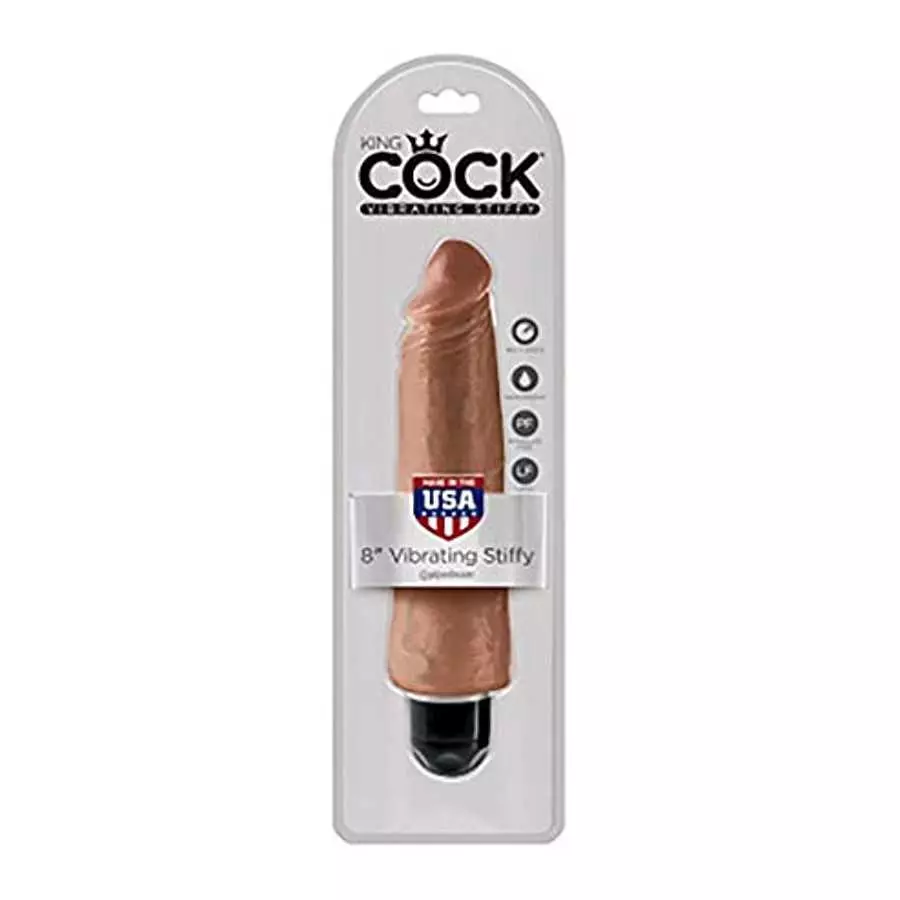 Pipedream Products King Cock&nbsp; 8" Vibrating Stiffy&nbsp;, Tan, 11.7 Lb