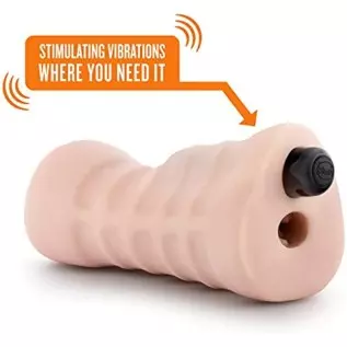 Blush M for Men Angie - Realistic Ribbed Open Ended Masturbator Stroker - One Speed Battery Powered Waterproof Bullet Vibrator - Blush M for Men Angie - Realistic Ribbed Open Ended Masturbator Stroker - One Speed Battery Powered Waterproof Bullet Vibrator -