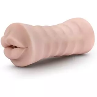 Blush M for Men Angie - Realistic Ribbed Open Ended Masturbator Stroker - One Speed Battery Powered Waterproof Bullet Vibrator - Blush M for Men Angie - Realistic Ribbed Open Ended Masturbator Stroker - One Speed Battery Powered Waterproof Bullet Vibrator -