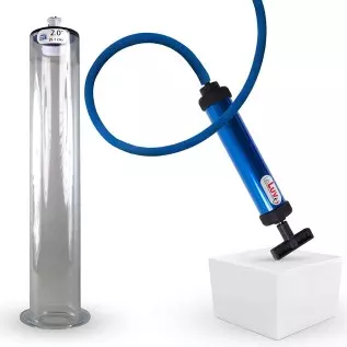 LeLuv Aero Blue Lightweight Penis Pump 12 inch Length x 2.50 inch Untapered Length Seamless Wide Flanged Cylinder
