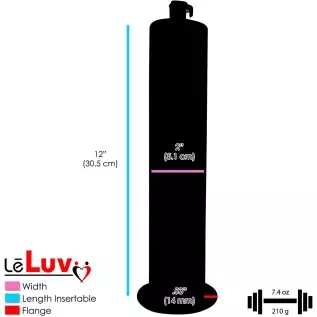 LeLuv Aero Blue Lightweight Penis Pump 12 inch Length x 2.50 inch Untapered Length Seamless Wide Flanged Cylinder LeLuv Aero Blue Lightweight Penis Pump 12 inch Length x 2.50 inch Untapered Length Seamless Wide Flanged Cylinder