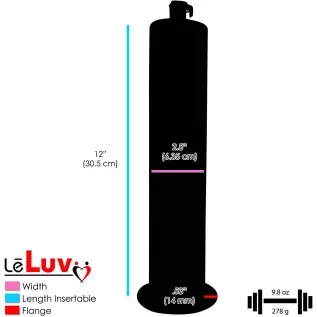 LeLuv Aero Blue Lightweight Penis Pump 12 inch Length x 2.50 inch Untapered Length Seamless Wide Flanged Cylinder LeLuv Aero Blue Lightweight Penis Pump 12 inch Length x 2.50 inch Untapered Length Seamless Wide Flanged Cylinder