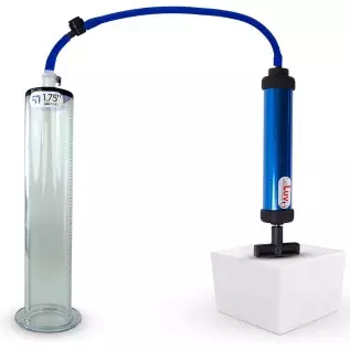 LeLuv Aero Blue Lightweight Penis Pump 12 inch Length x 2.50 inch Untapered Length Seamless Wide Flanged Cylinder LeLuv Aero Blue Lightweight Penis Pump 12 inch Length x 2.50 inch Untapered Length Seamless Wide Flanged Cylinder