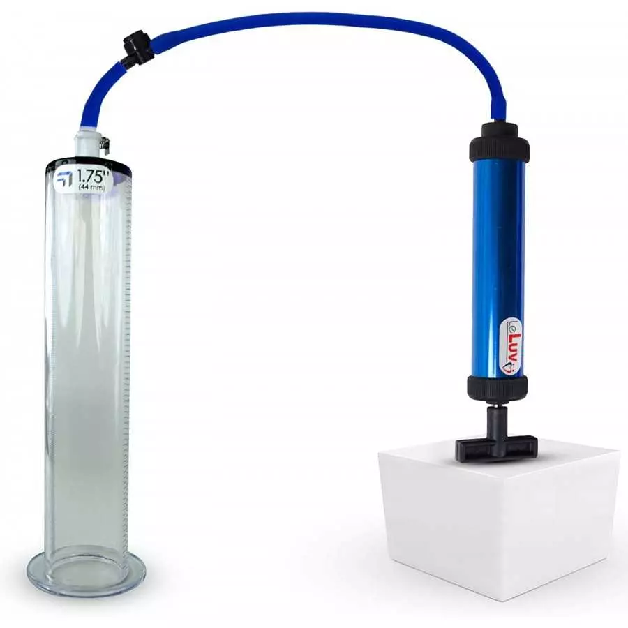 LeLuv Aero Blue Lightweight Penis Pump 12 inch Length x 2.50 inch Untapered Length Seamless Wide Flanged Cylinder