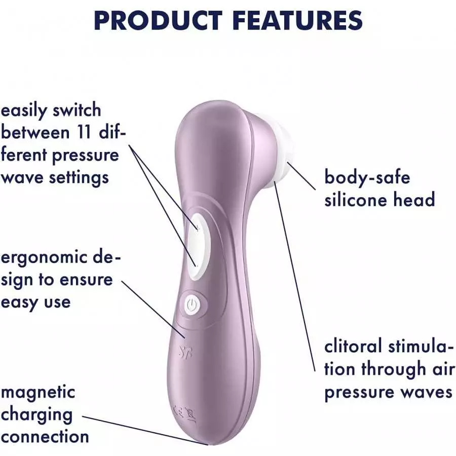 Satisfyer Pro 2 Air-Pulse Clitoris Stimulator - Non-Contact Clitoral Sucking Pressure-Wave Technology, Waterproof, Rechargeable