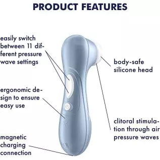 Satisfyer Pro 2 Air-Pulse Clitoris Stimulator - Non-Contact Clitoral Sucking Pressure-Wave Technology, Waterproof, Rechargeable
