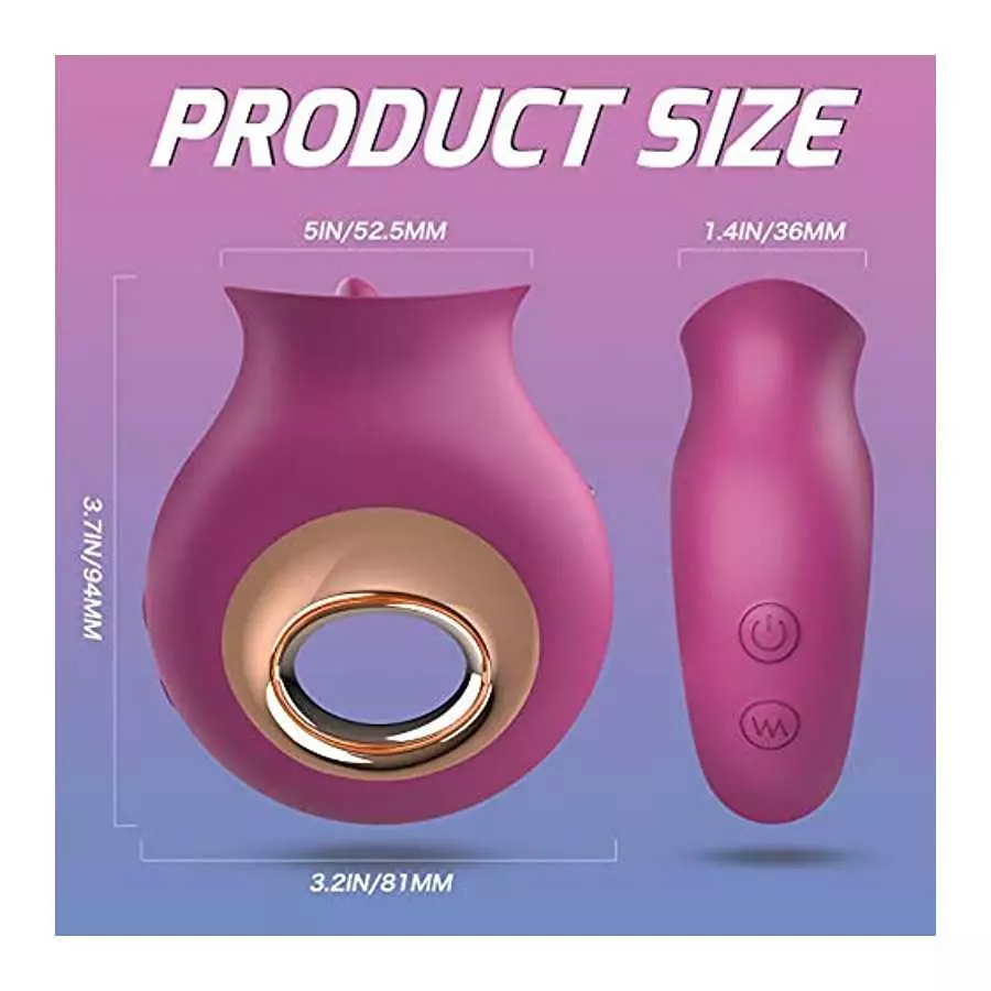 Adult Toys Rose Clitoral Vibrator, Tongue Licking Toy Vibrator with 9 Modes, Rechargeable & Waterproof Adult Sex Toys for Women 