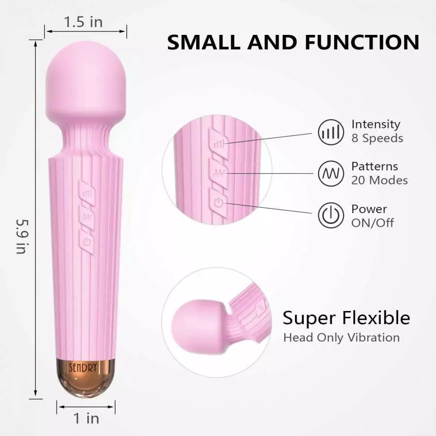 Female Vibrator, G-Spot & Sex Toy, 20 Modes & 8 Speeds, Quiet, Waterproof, USB Rechargeable Vibrator Wand, Hand-Held Cordless Se