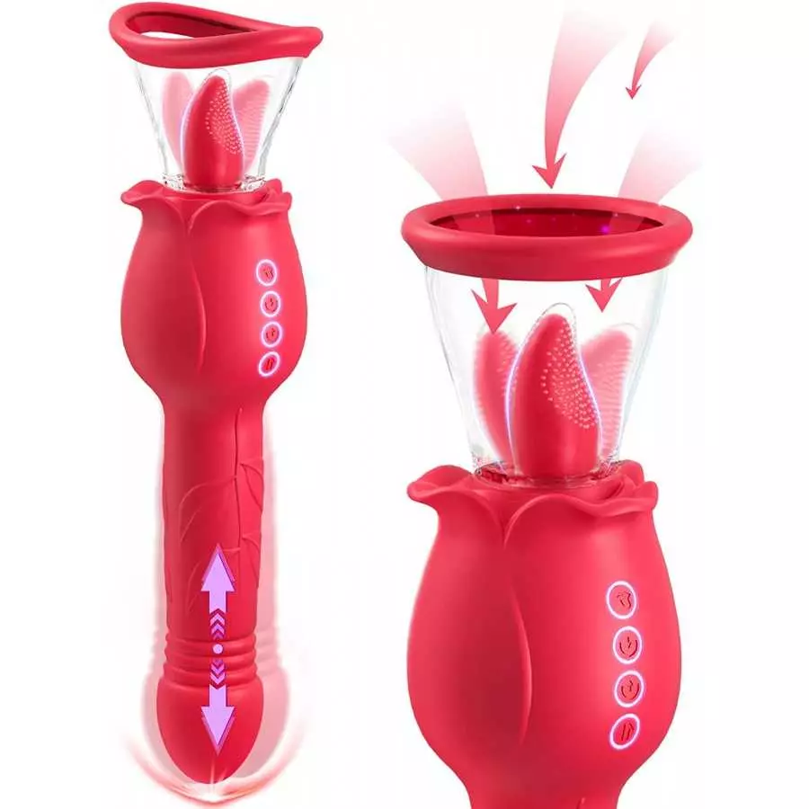 Rose Sex Toys for Women - 4in1 Rose Toy, Rose Sex Stimulator for Women with 2 Sucking Cups, Clitoral Nipple Vibrator with 7 Tong Rose Sex Toys for Women - 4in1 Rose Toy, Rose Sex Stimulator for Women with 2 Sucking Cups, Clitoral Nipple Vibrator with 7 Tong