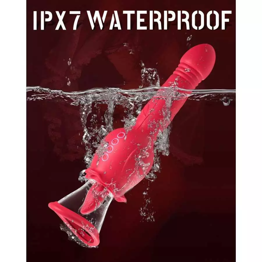 Rose Sex Toys for Women - 4in1 Rose Toy, Rose Sex Stimulator for Women with 2 Sucking Cups, Clitoral Nipple Vibrator with 7 Tong