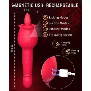 Rose Sex Toys for Women - 4in1 Rose Toy, Rose Sex Stimulator for Women with 2 Sucking Cups, Clitoral Nipple Vibrator with 7 Tong Rose Sex Toys for Women - 4in1 Rose Toy, Rose Sex Stimulator for Women with 2 Sucking Cups, Clitoral Nipple Vibrator with 7 Tong