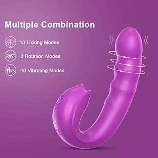 Clitoral Licking Rotating G Spot Vibrator, 3 in 1 Clit Tongue Dildo Vaginal Vibrating Stimulator with 10 Modes, Anal Breast Nipp Clitoral Licking Rotating G Spot Vibrator, 3 in 1 Clit Tongue Dildo Vaginal Vibrating Stimulator with 10 Modes, Anal Breast Nipp