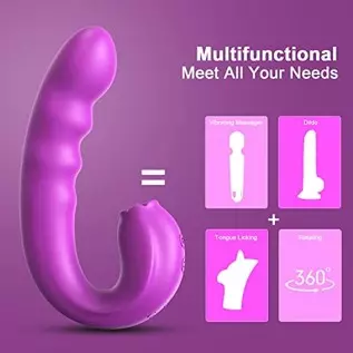 Clitoral Licking Rotating G Spot Vibrator, 3 in 1 Clit Tongue Dildo Vaginal Vibrating Stimulator with 10 Modes, Anal Breast Nipp Clitoral Licking Rotating G Spot Vibrator, 3 in 1 Clit Tongue Dildo Vaginal Vibrating Stimulator with 10 Modes, Anal Breast Nipp