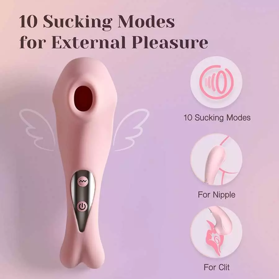 Tracy's Dog Clitoral Sucking Vibrator for Clit Nipple Stimulation with 10 Suction Modes, Adult Oral Sex Toys for Women Couples (