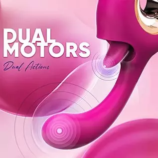 Adult Toys, G Spot Dildo Vibrator, 2 in 1 Tongue Licking & Vibrating Rose Sex Stimulator for Women with 9 Modes, Rechargeable Wa Adult Toys, G Spot Dildo Vibrator, 2 in 1 Tongue Licking & Vibrating Rose Sex Stimulator for Women with 9 Modes, Rechargeable Wa