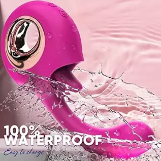 Adult Toys, G Spot Dildo Vibrator, 2 in 1 Tongue Licking & Vibrating Rose Sex Stimulator for Women with 9 Modes, Rechargeable Wa Adult Toys, G Spot Dildo Vibrator, 2 in 1 Tongue Licking & Vibrating Rose Sex Stimulator for Women with 9 Modes, Rechargeable Wa