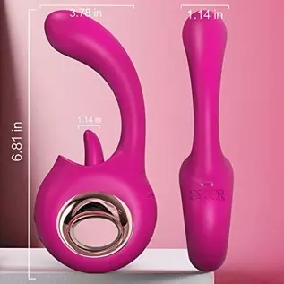 Adult Toys, G Spot Dildo Vibrator, 2 in 1 Tongue Licking & Vibrating Rose Sex Stimulator for Women with 9 Modes, Rechargeable Wa Adult Toys, G Spot Dildo Vibrator, 2 in 1 Tongue Licking & Vibrating Rose Sex Stimulator for Women with 9 Modes, Rechargeable Wa