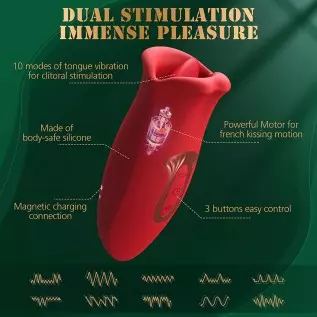 Adult Sex Toys Vibrator, Rose Toy, Rose Sex Stimulation for Women with 10 Vibration Modes and 10 French Kissing Modes. Tongue Se Adult Sex Toys Vibrator, Rose Toy, Rose Sex Stimulation for Women with 10 Vibration Modes and 10 French Kissing Modes. Tongue Se