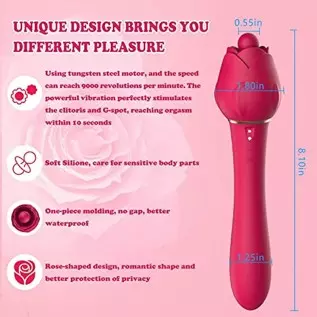 Upgraded Rose Toys Clitoral Licking G Spot Vibrators for Women Clit Nipple Dildo Vibrators Clitoris Stimulator with 5 Licker Pat Upgraded Rose Toys Clitoral Licking G Spot Vibrators for Women Clit Nipple Dildo Vibrators Clitoris Stimulator with 5 Licker Pat