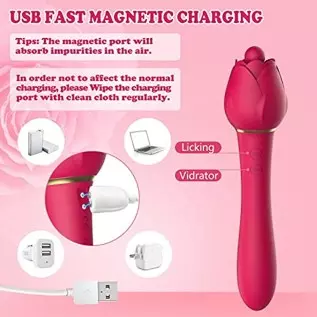 Upgraded Rose Toys Clitoral Licking G Spot Vibrators for Women Clit Nipple Dildo Vibrators Clitoris Stimulator with 5 Licker Pat Upgraded Rose Toys Clitoral Licking G Spot Vibrators for Women Clit Nipple Dildo Vibrators Clitoris Stimulator with 5 Licker Pat