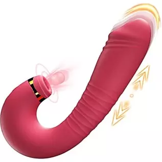 Adult Sex Toys Women Sex Toy - 2in1 Upgrade Thrusting Dildo with 9 Air Pulsing Suctions & 9 Thrusting Vibrator Bullet Vibrating 