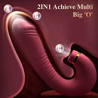Adult Sex Toys Women Sex Toy - 2in1 Upgrade Thrusting Dildo with 9 Air Pulsing Suctions & 9 Thrusting Vibrator Bullet Vibrating Adult Sex Toys Women Sex Toy - 2in1 Upgrade Thrusting Dildo with 9 Air Pulsing Suctions & 9 Thrusting Vibrator Bullet Vibrating