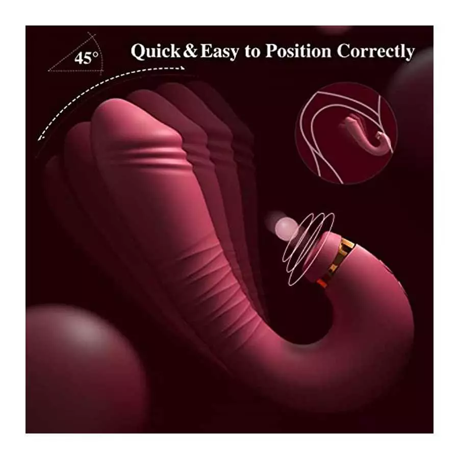 Adult Sex Toys Women Sex Toy - 2in1 Upgrade Thrusting Dildo with 9 Air Pulsing Suctions & 9 Thrusting Vibrator Bullet Vibrating 