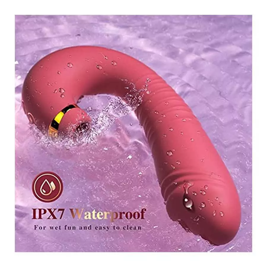 Adult Sex Toys Women Sex Toy - 2in1 Upgrade Thrusting Dildo with 9 Air Pulsing Suctions & 9 Thrusting Vibrator Bullet Vibrating 