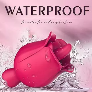 Rose Toy Vibrator for Women, Clitoral Tongue Licking Toy Mini Small Vibrators with 9 Modes & 9 Powerful Vibration, Waterproof Ad