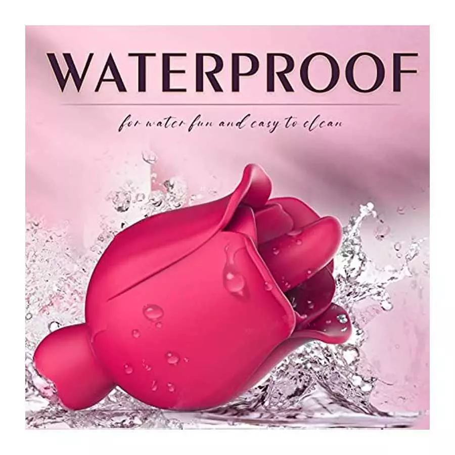 Rose Toy Vibrator for Women, Clitoral Tongue Licking Toy Mini Small Vibrators with 9 Modes & 9 Powerful Vibration, Waterproof Ad