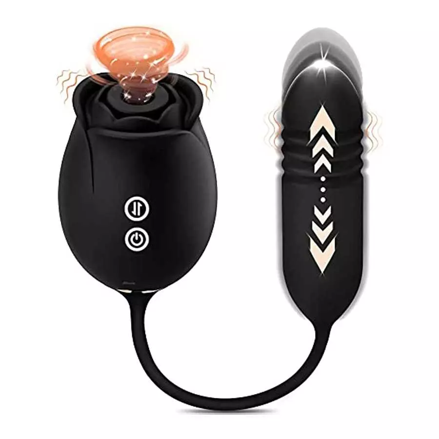 Rose Sex Toys for Women – Rose Toy, Rose Sex Stimulator for Women with 18 Sucking Thrusting Dildo G Spot Vibrator Clitoral Stimu Rose Sex Toys for Women – Rose Toy, Rose Sex Stimulator for Women with 18 Sucking Thrusting Dildo G Spot Vibrator Clitoral Stimu