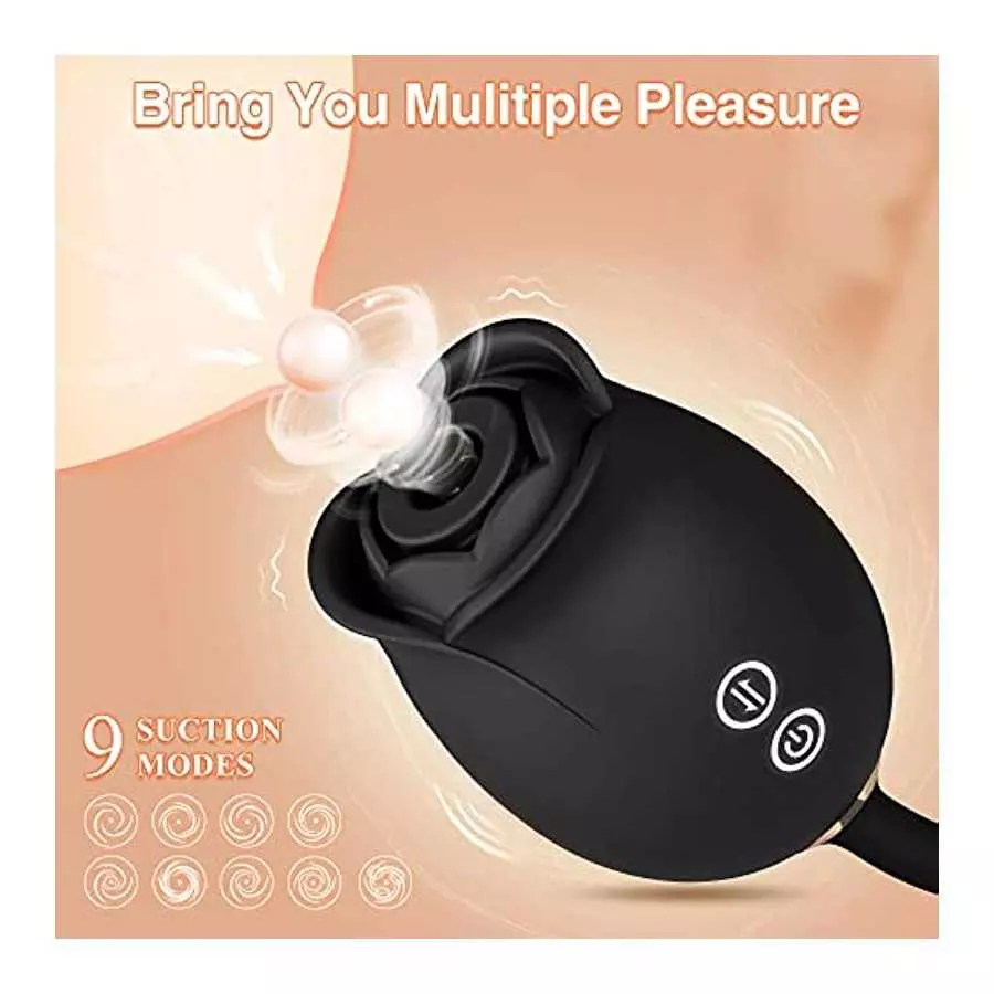 Rose Sex Toys for Women – Rose Toy, Rose Sex Stimulator for Women with 18 Sucking Thrusting Dildo G Spot Vibrator Clitoral Stimu