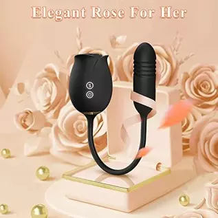 Rose Sex Toys for Women – Rose Toy, Rose Sex Stimulator for Women with 18 Sucking Thrusting Dildo G Spot Vibrator Clitoral Stimu Rose Sex Toys for Women – Rose Toy, Rose Sex Stimulator for Women with 18 Sucking Thrusting Dildo G Spot Vibrator Clitoral Stimu