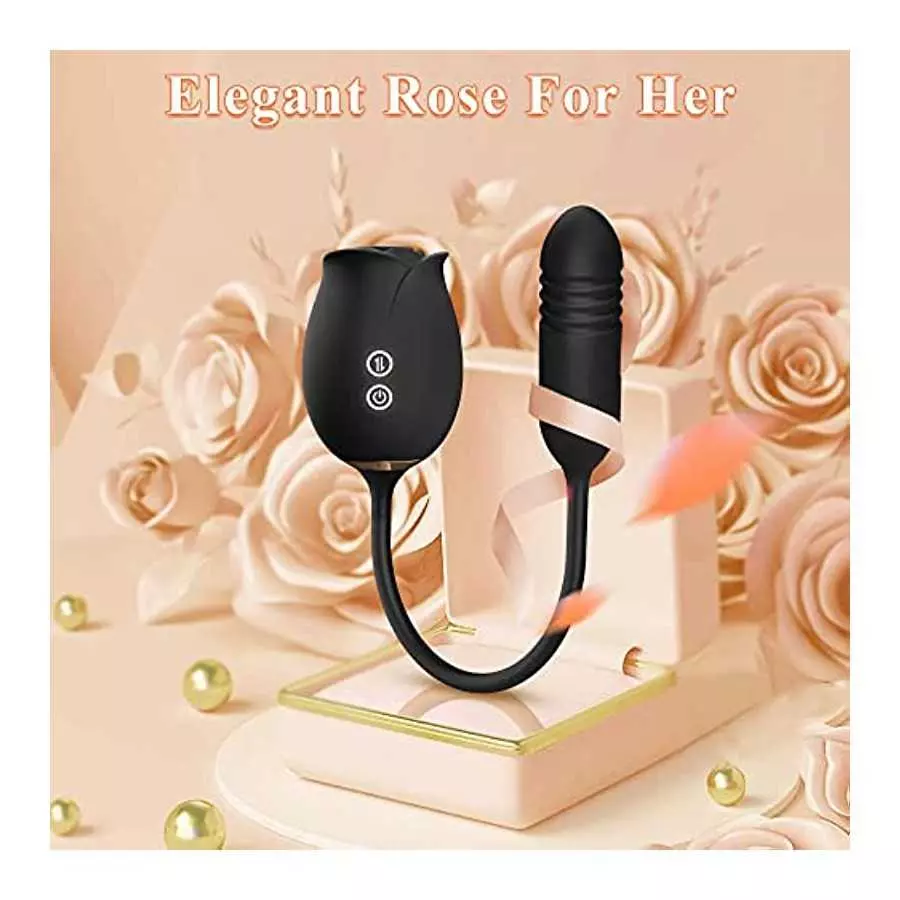 Rose Sex Toys for Women – Rose Toy, Rose Sex Stimulator for Women with 18 Sucking Thrusting Dildo G Spot Vibrator Clitoral Stimu