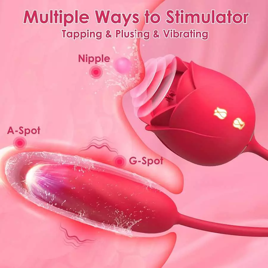 Rose Sex Stimulator for Women - Rose Sex Sucker Sex Toys for Women, 9 Sucking & 9 Thrusting Vibrating Rose Toy Dildo G Spot Vibr