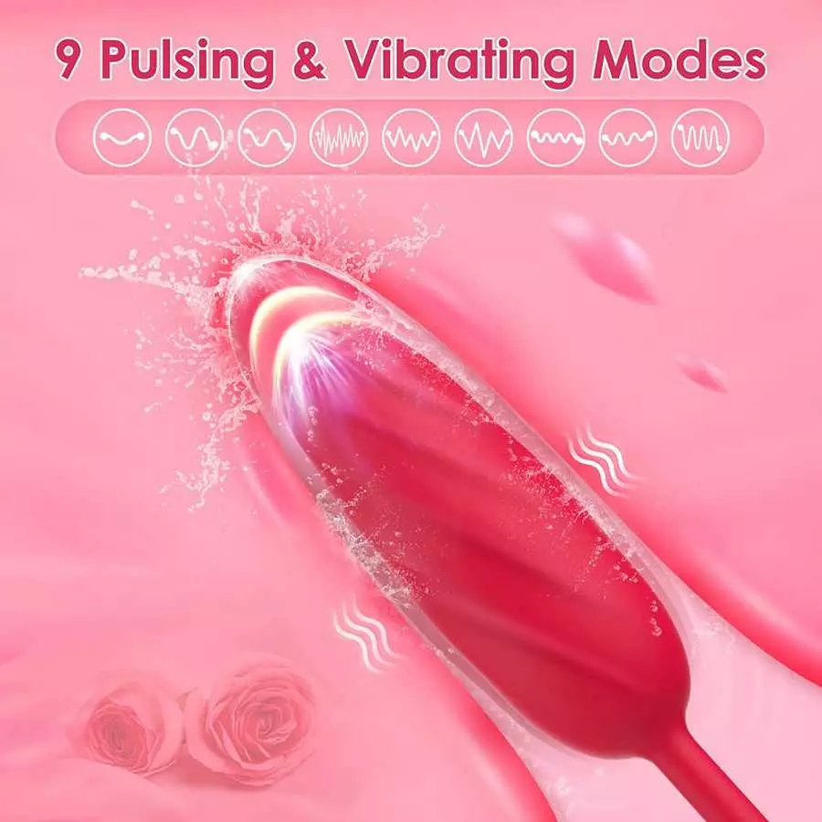 Rose Sex Stimulator for Women - Rose Sex Sucker Sex Toys for Women, 9 Sucking & 9 Thrusting Vibrating Rose Toy Dildo G Spot Vibr