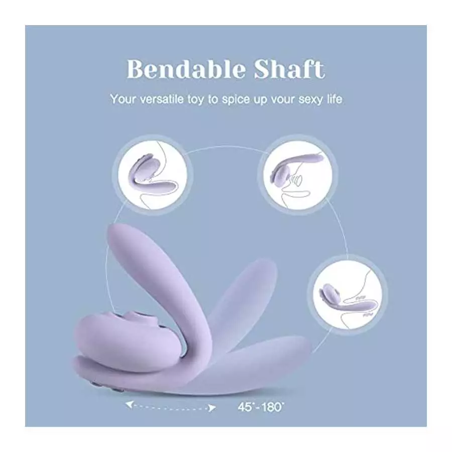 Tracy's Dog Bendable Clitoral Sucking Vibrator for Clit G Spot Stimulation with 10 Suction and Vibration Patterns, Vibrating Mas