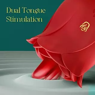 GMOKYY Rose Toy Vibrator Sex Toys for Women, Dual Tongue Adult Toys Rose G Spot Dildo Clit Vibrators Woman Tongue Licking Toys, 