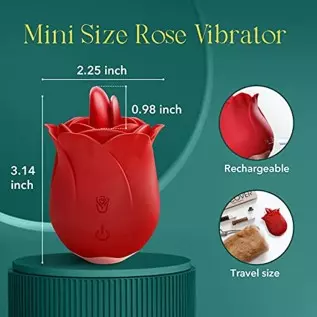 GMOKYY Rose Toy Vibrator Sex Toys for Women, Dual Tongue Adult Toys Rose G Spot Dildo Clit Vibrators Woman Tongue Licking Toys, 