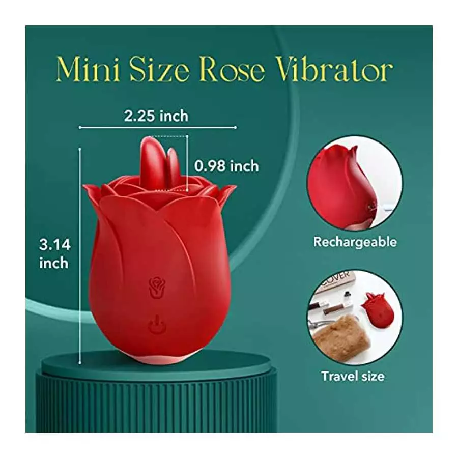 GMOKYY Rose Toy Vibrator Sex Toys for Women, Dual Tongue Adult Toys Rose G Spot Dildo Clit Vibrators Woman Tongue Licking Toys, 
