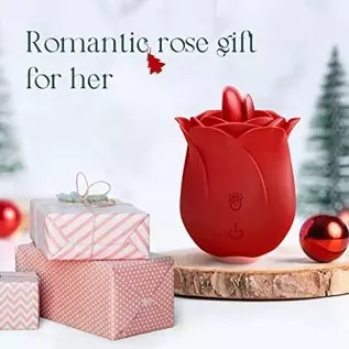 GMOKYY Rose Toy Vibrator Sex Toys for Women, Dual Tongue Adult Toys Rose G Spot Dildo Clit Vibrators Woman Tongue Licking Toys, 