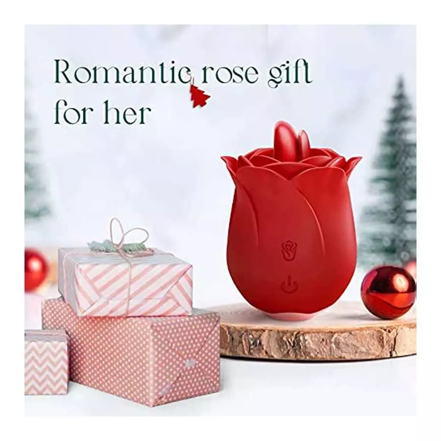 GMOKYY Rose Toy Vibrator Sex Toys for Women, Dual Tongue Adult Toys Rose G Spot Dildo Clit Vibrators Woman Tongue Licking Toys, 